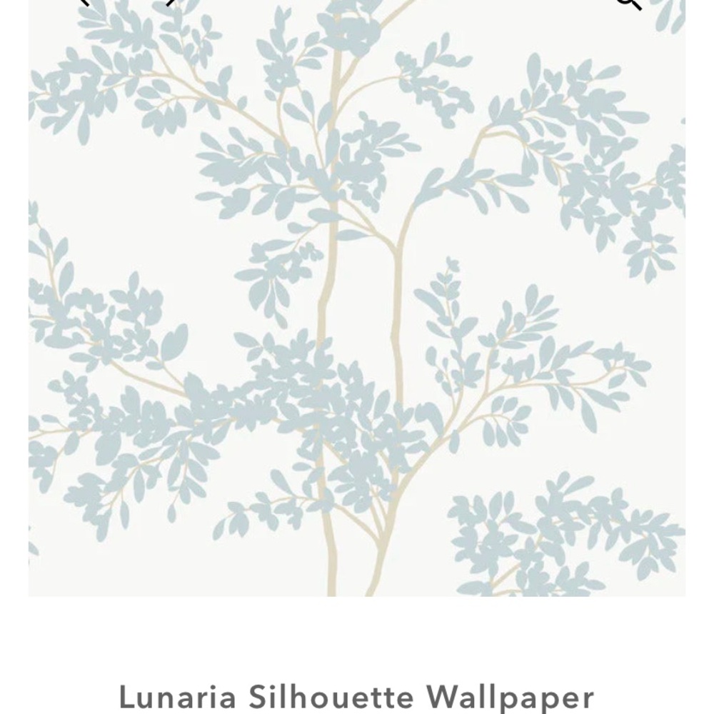 York Blooms BL1802 White and Cloud Blue Lunaria Silhouette 12 double rolls